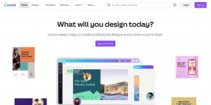 Screenshot of Canva homepage